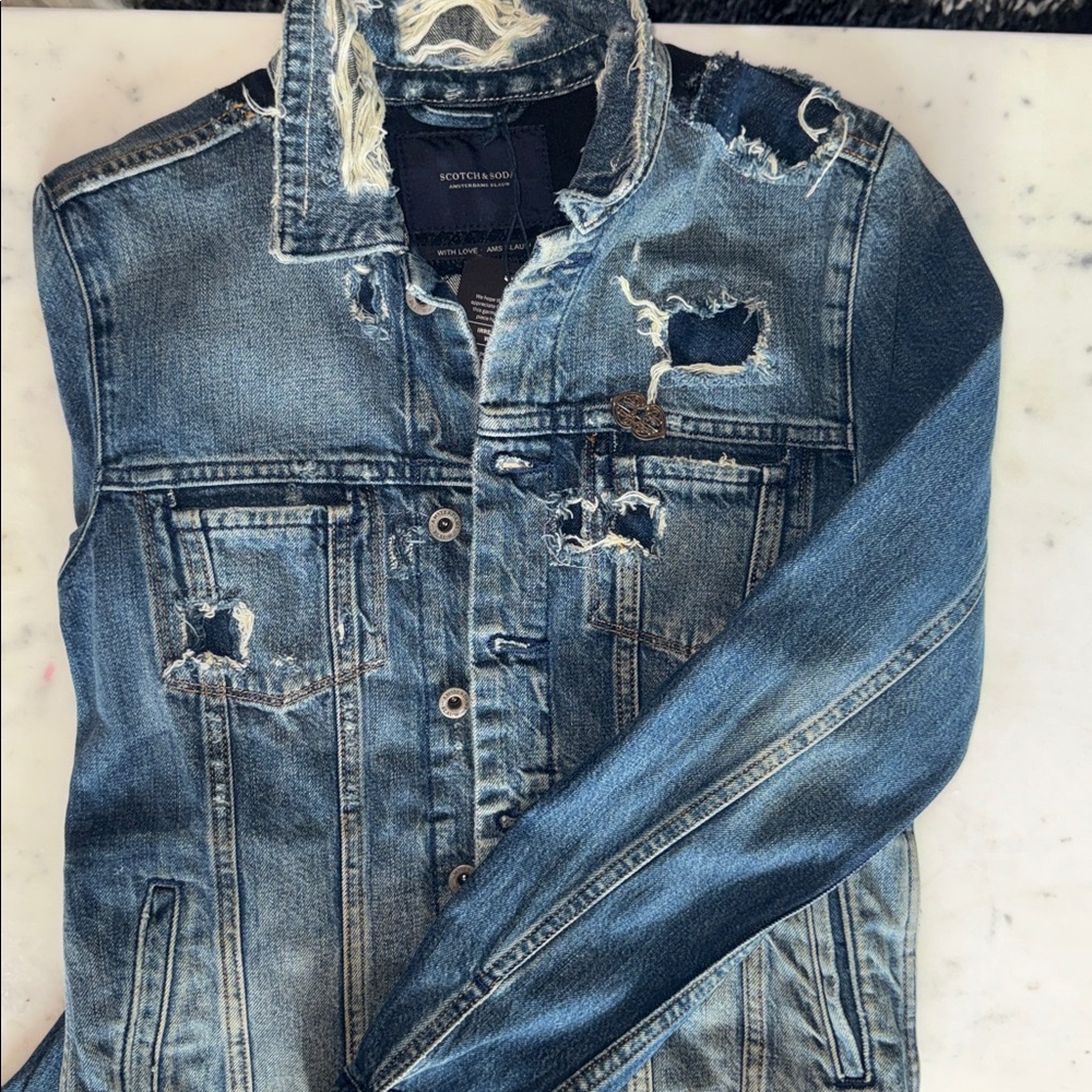 Scotch & Soda NWT XS Distressed Denim Jacket
